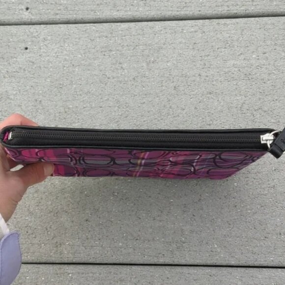 NWOT Coach Poppy Tartan Plaid Logo Catch All | Coach Cosmetic Bag - Picture 5 of 9